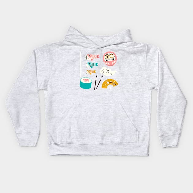 Japanese mix Kids Hoodie by paulagarcia